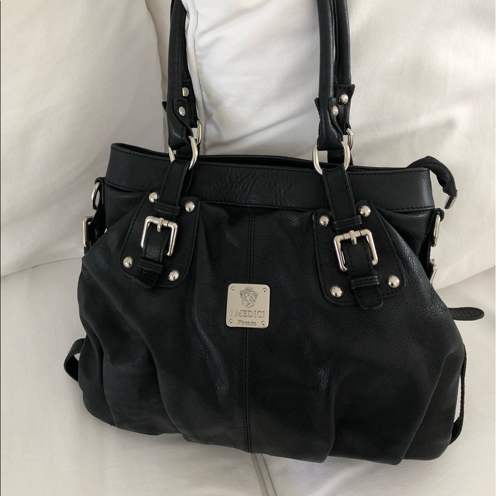 I Medici Italian black leather bag